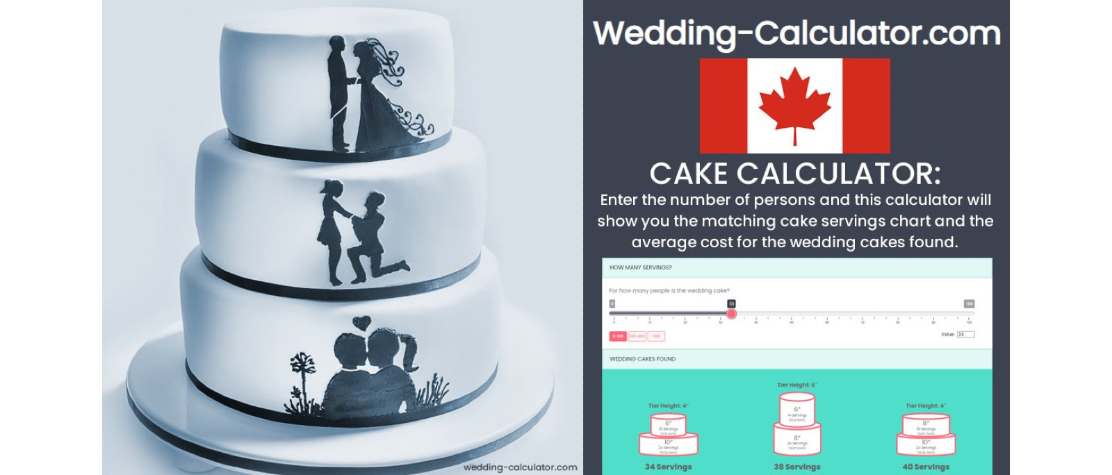 Want to see more wedding cakes? Use the wedding cake calculator